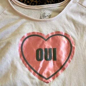 Paris Pink Heart 'Oui' Graphic Sweatshirt